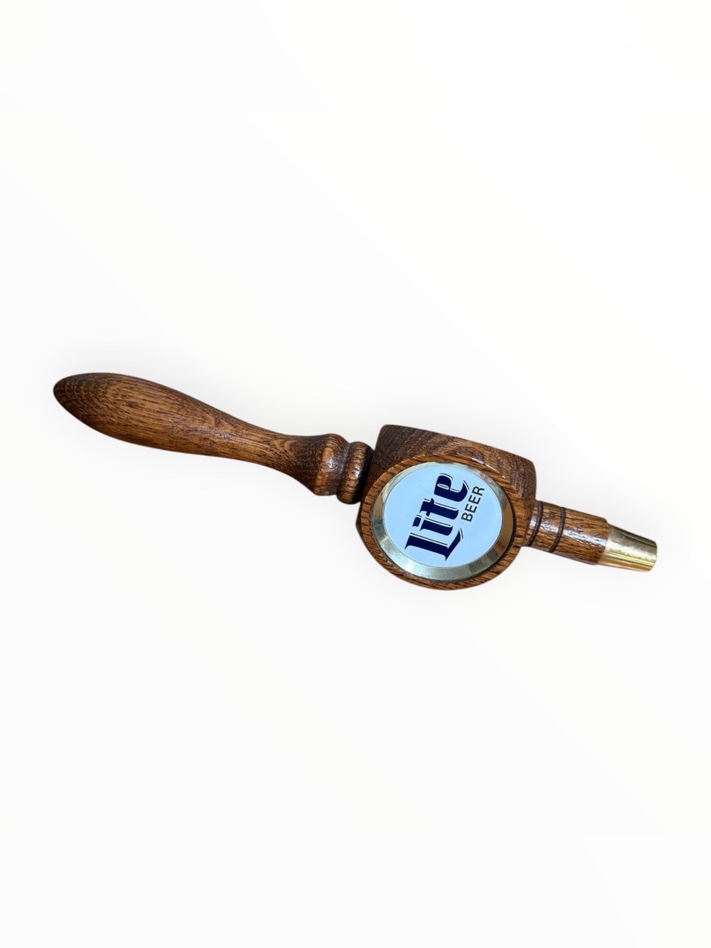 vintage Miller Lite 3-sided wooden beer tap handle